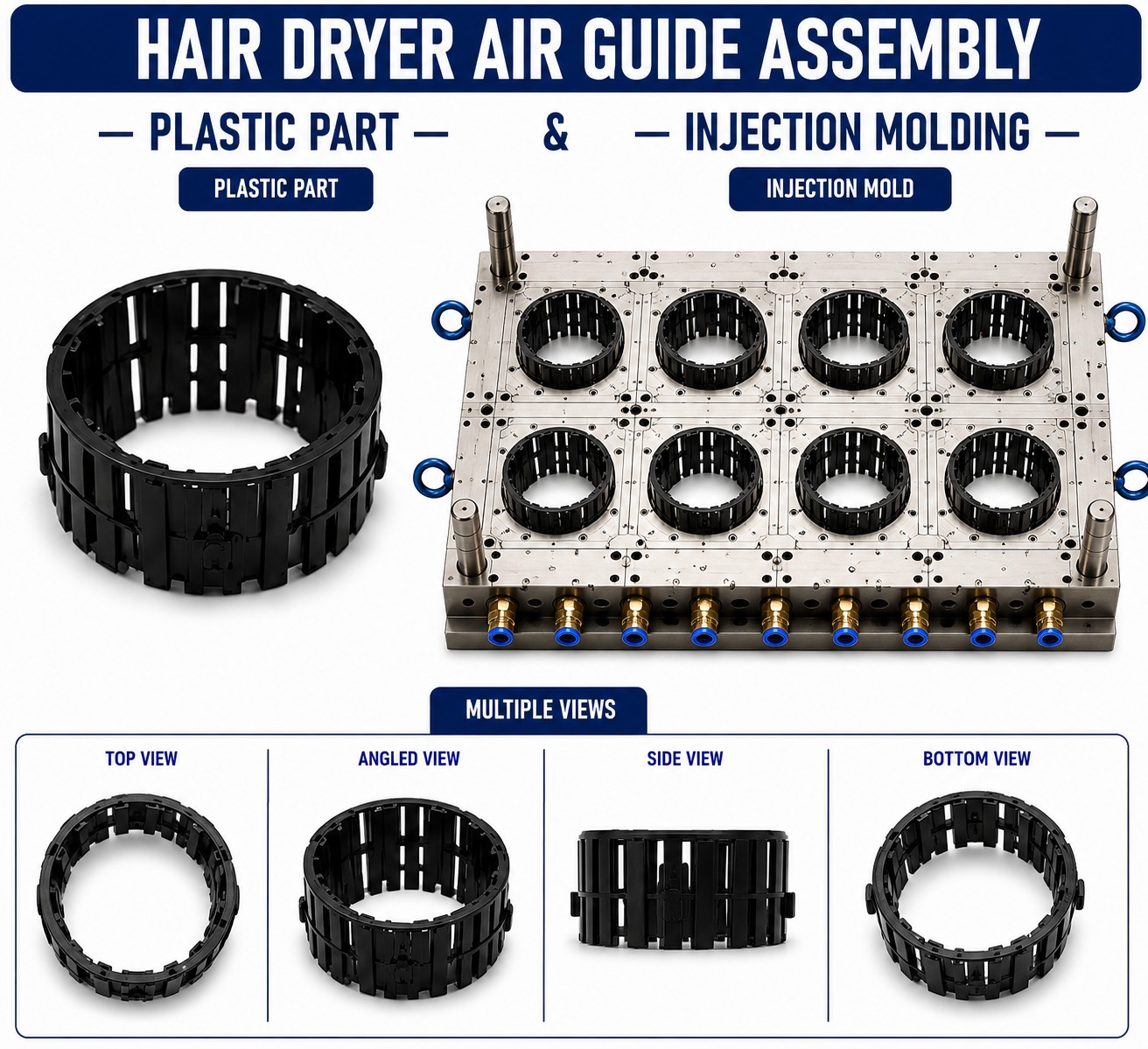 Hair Dryer Plastic Air Guide Assembly Mould and Moulding Service